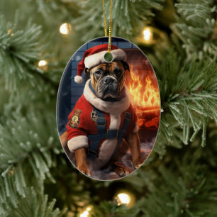 Boxer Gift, Huisdier Gift, Hond Politie, Kerstmis  Keramisch Ornament