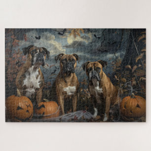 Boxer Halloween Nacht Hondendelicatie Legpuzzel