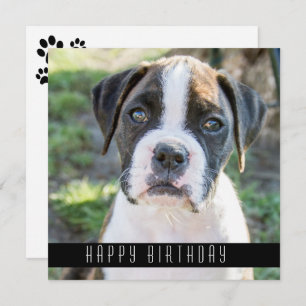 Boxer Happy Birthday wil Dog Birthday-kaart Aankondiging