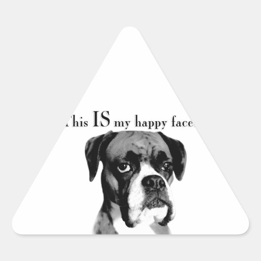 Boxer Happy Face Driehoek Sticker (Voorkant)