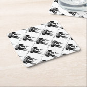 Boxer Happy Face Vierkante Kartonnen Onderzetter (Schuin)