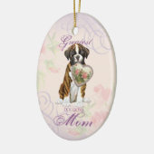 Boxer Heart Mam Keramisch Ornament (Links)
