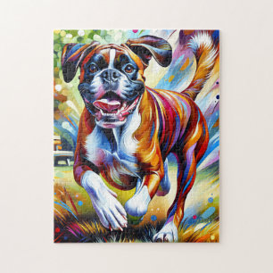 Boxer Hond Acryl Kunstprint Hond Liefhebber Cadeau Legpuzzel
