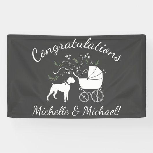 Boxer Hond Baby shower Puppy Spandoek (Horizontaal)