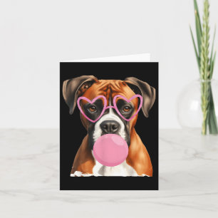Boxer Hond Blaast Bubble Gum Valentijnsdag  Kaart