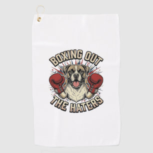 Boxer Hond Bokst Uit De Haters Funny T-Shirt Desi Golfhanddoek