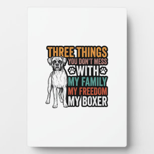 Boxer Hond Familie Vrijheid Vintage T-shirt Ontwer Fotoplaat