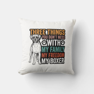 Boxer Hond Familie Vrijheid Vintage T-shirt Ontwer Kussen