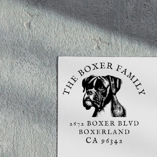 Boxer Hond Familienaam Retour Adres Rubberstempel