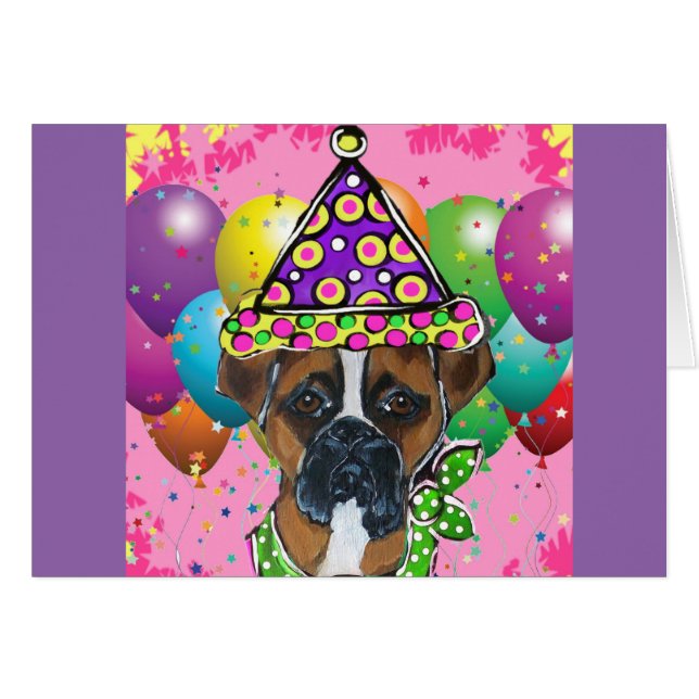 Boxer Hond Feest Hond (Voorkant Horizontaal)