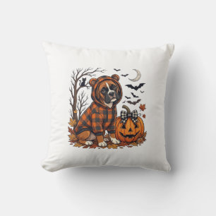 Boxer Hond Geruite Hoodie Halloween Pompoen Vleerm Kussen