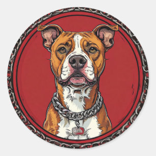 🐶Boxer Hond Geschenk Voor Hondenliefhebbers En Fa Ronde Sticker