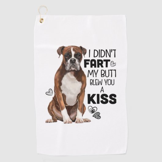 Boxer Hond geschenken Golfhanddoek (Voorkant)