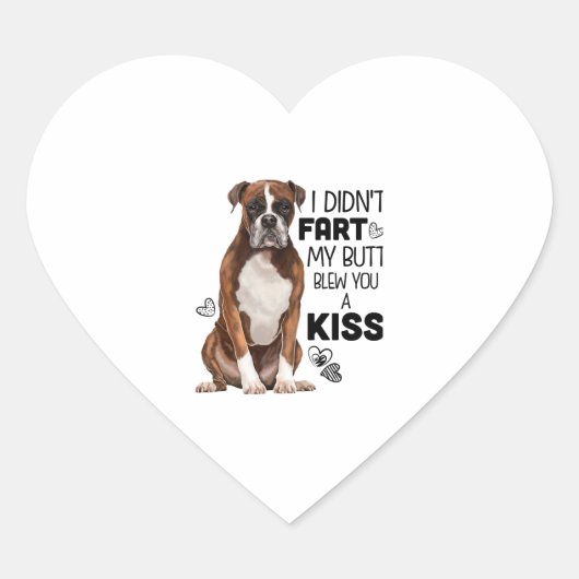 Boxer Hond geschenken Hart Sticker (Voorkant)