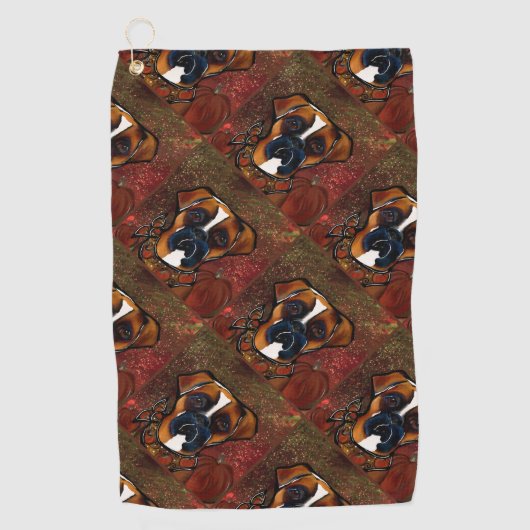Boxer Hond Golfhanddoek (Voorkant)