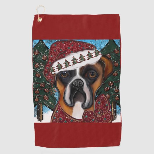 Boxer Hond Golfhanddoek (Voorkant)