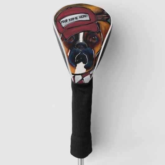 Boxer Hond Golfheadcover (Voorkant)