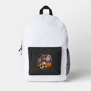 Boxer Hond Halloween Pompoen Sublimatie Bedrukte Rugzak