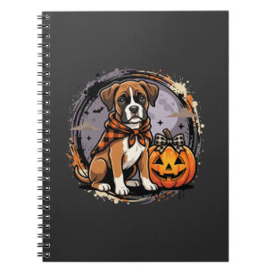Boxer Hond Halloween Pompoen Sublimatie Notitieboek