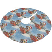 Boxer Hond in Sledge Laat het Sneeuw Kerstmis Kerstboom Rok (Gekanteld)