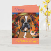 Boxer Hond Kaart (Gele Bloem)