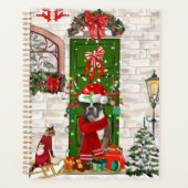 Boxer Hond Kerst Kussenhoes Planner (Voorkant)