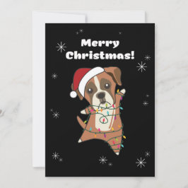 Boxer Hond Kerstmis Sneeuw Winter Dieren Honden Feestdagenkaart