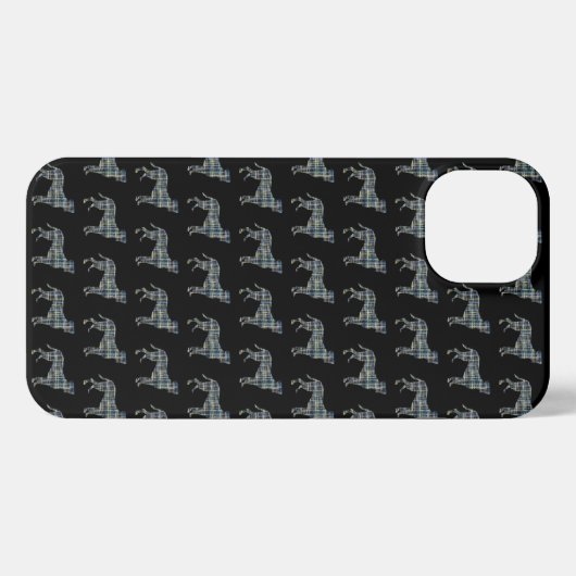 Boxer hond Leuk Silhouet Raster Zwart iPhone Hoesje (Achterkant horizontaal)