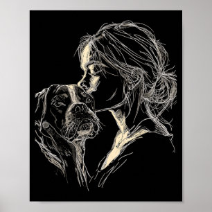 Boxer hond moeder cute boxer hond liefhebber moede poster