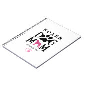 Boxer Hond Moeder Pawprint Hart Aangepaste Naam Notitieboek (Linkerzijde)