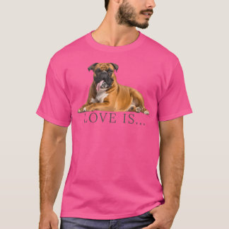 Boxer Hond Overhemd Hond Mama Papa Love Is Puppy H T-shirt