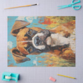 Boxer Hond Portret Digitale Olieverf Decoupage Tissuepapier (Craft)