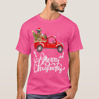 Boxer Hond Rijden Rode Vrachtwagen Xmas Tree Boxer T-shirt