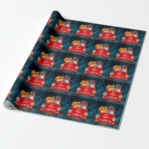 Boxer Hond Rijdt Auto Enge Halloween Cadeaupapier