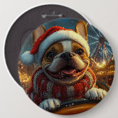 Boxer Hond Roller Coaster Kerstmis Ronde Button 6,0 Cm (Voorkant /achterkant)