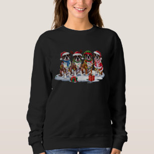 Boxer hond Santa hoedgewei elf kerstverlichting Trui