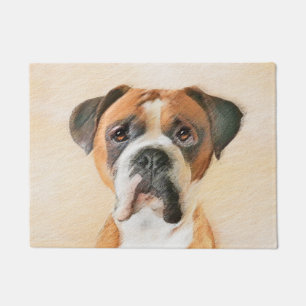 Boxer Hond Schilderen Onbijgesneden Originele Dier Deurmat