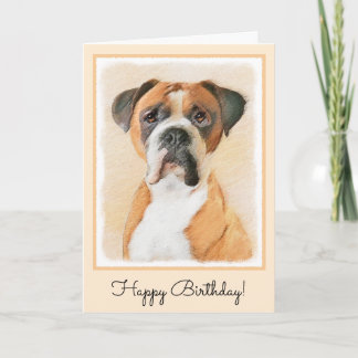 Boxer Hond Schilderen Onbijgesneden Originele Dier Kaart