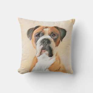 Boxer Hond Schilderen Onbijgesneden Originele Dier Kussen