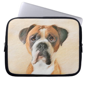 Boxer Hond Schilderen Onbijgesneden Originele Dier Laptop Sleeve