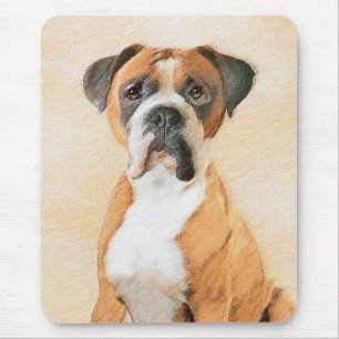 Boxer Hond Schilderen Onbijgesneden Originele Dier Muismat