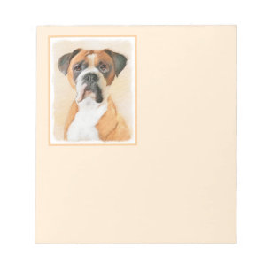 Boxer Hond Schilderen Onbijgesneden Originele Dier Notitieblok