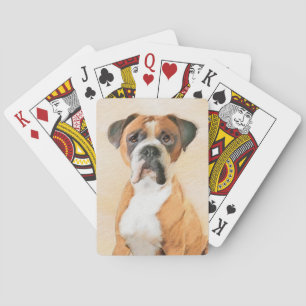 Boxer Hond Schilderen Onbijgesneden Originele Dier Pokerkaarten