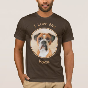 Boxer Hond Schilderen Onbijgesneden Originele Dier T-shirt