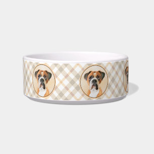 Boxer Hond Schilderen Onbijgesneden Originele Dier Voerbakje