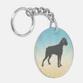 Boxer Hond Sleutelhanger (Voorkant Links)