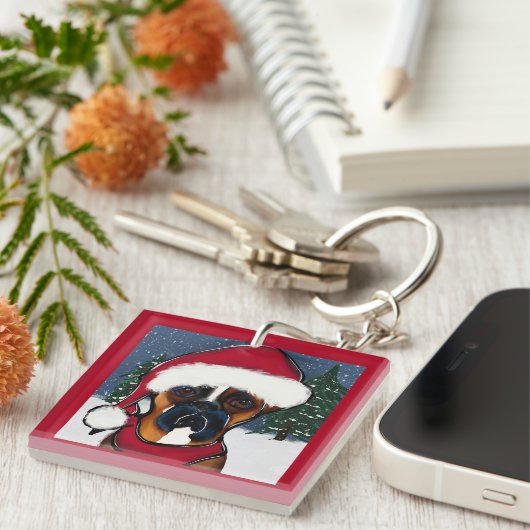 Boxer Hond Sleutelhanger (Voorkant Rechts)