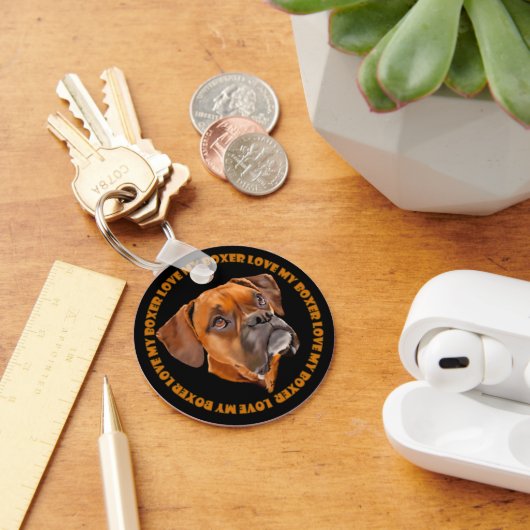 Boxer Hond Sleutelhanger (Bureau)