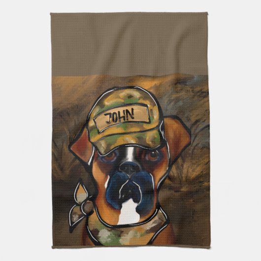 Boxer Hond Theedoek (Verticaal)