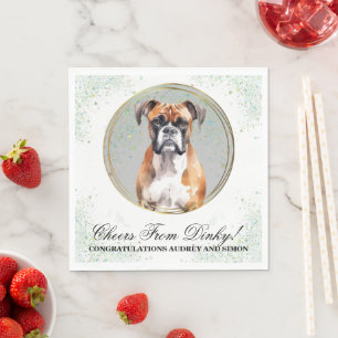 Boxer Hond Trouwservetten Met Honden Foto Servet